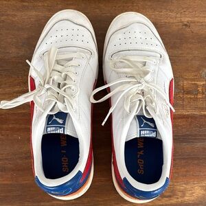 Puma Men's White Sneakers with Red Accents